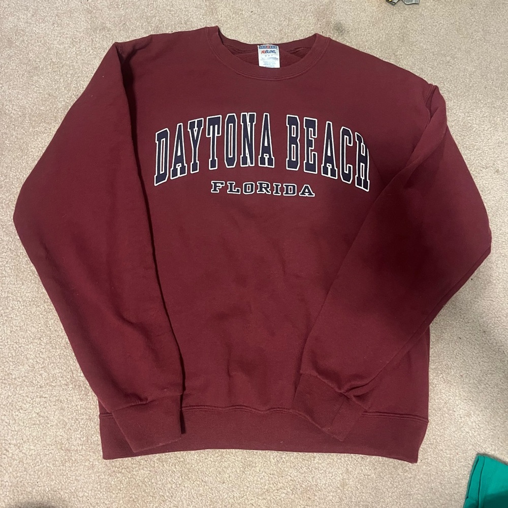 red/ maroon daytona beach flordia crewneck